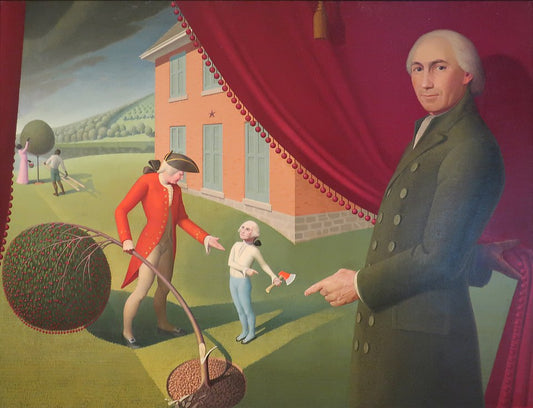 Grant Wood Parson Weems' Fable - Canvas Print