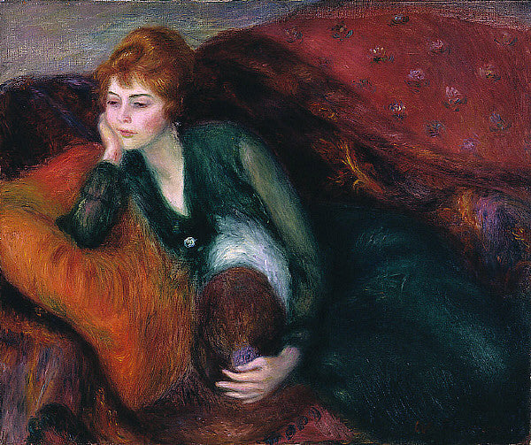 William James Glackens Young Woman in Green - Canvas Print