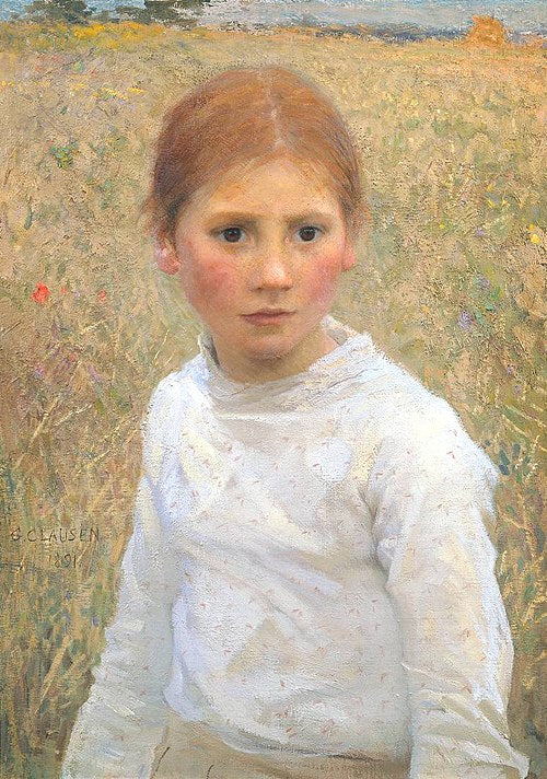 George Clausen Brown Eyes - Canvas Print