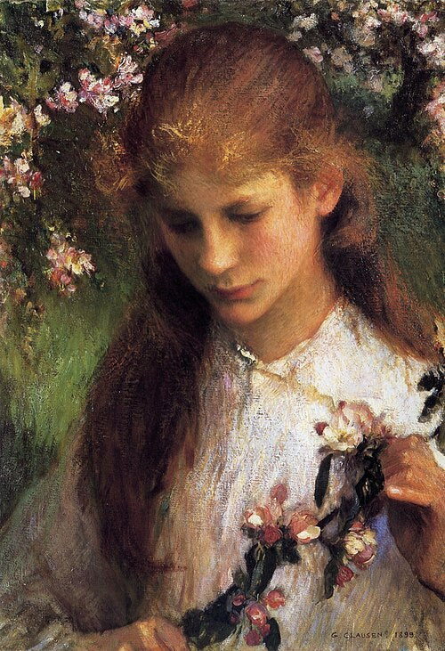 George Clausen Apple Blossom - Canvas Print
