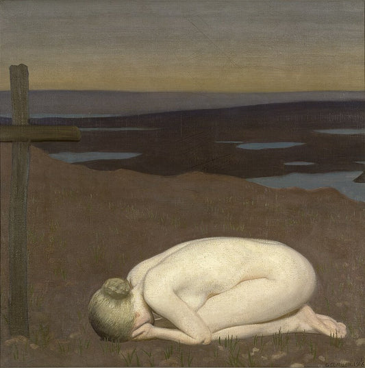 George Clausen Youth Mourning - Canvas Print