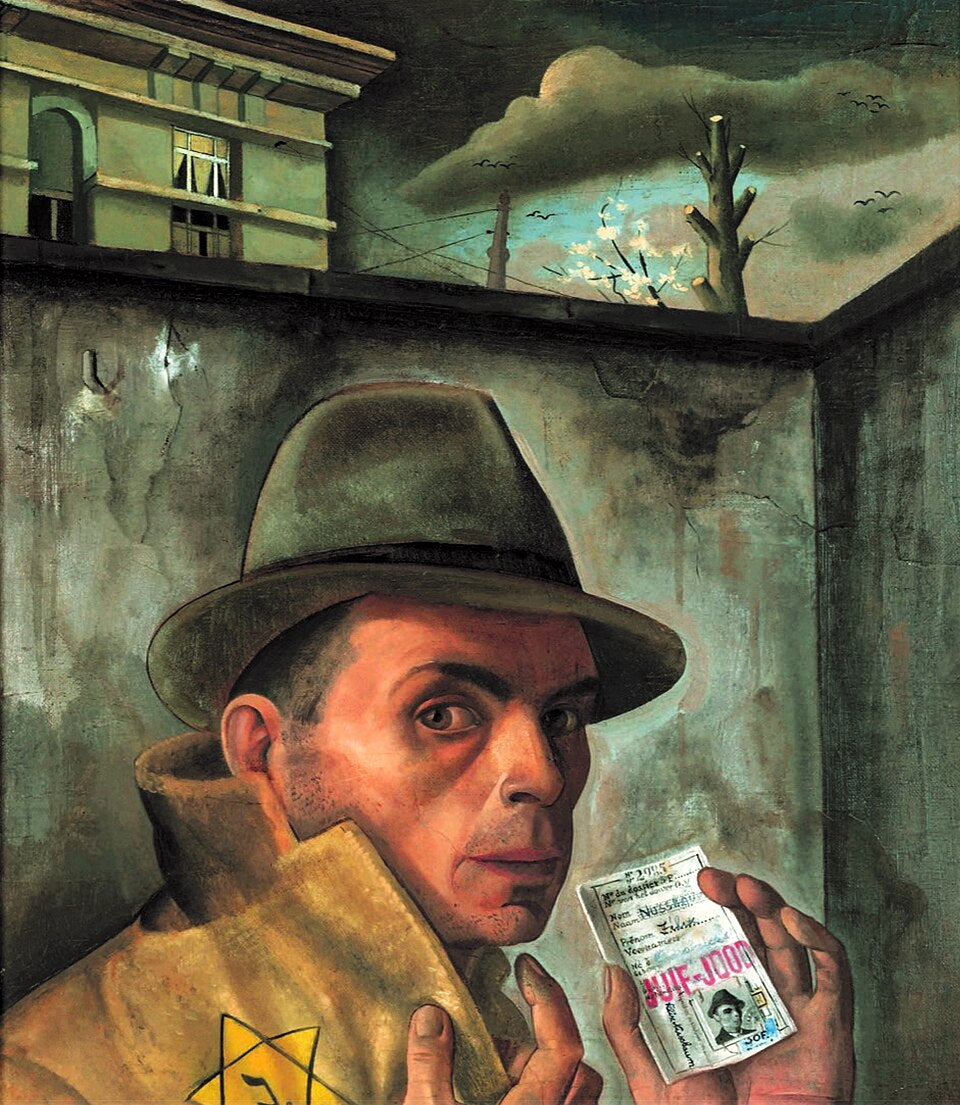 Felix Nussbaum Self Portrait with Jewish Identity Card - Canvas Print