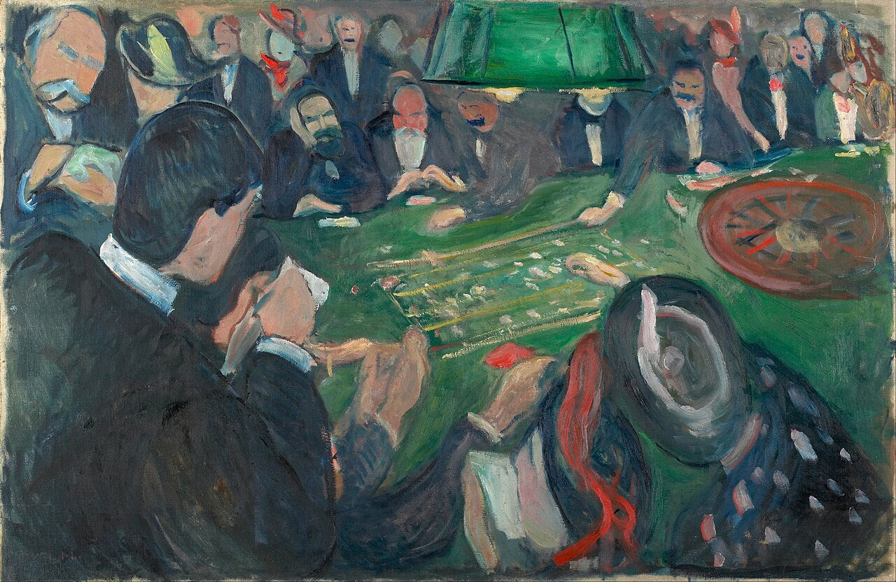 Edvard Munch At the Roulette Table in Monte Carlo - Canvas Print