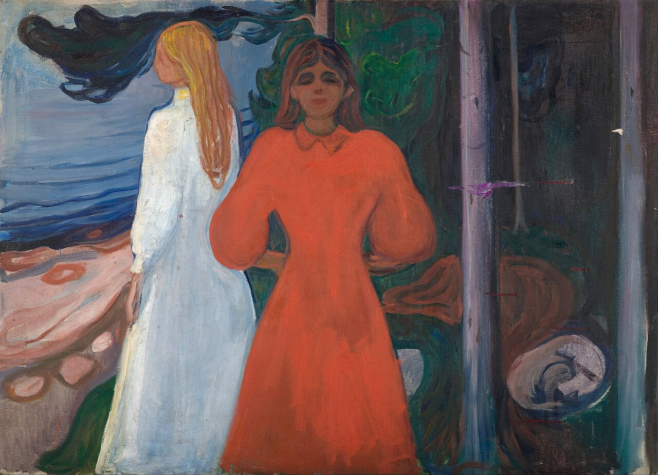 Edvard Munch Red and White - Canvas Print