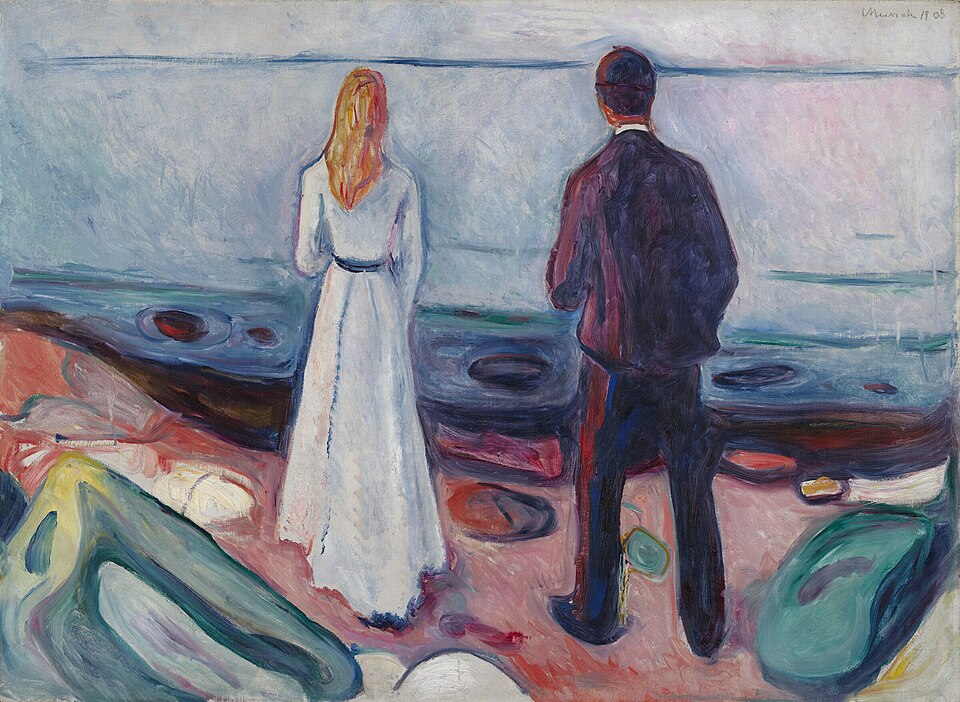 Edvard Munch Two Human Beings, The Lonely Ones - Canvas Print