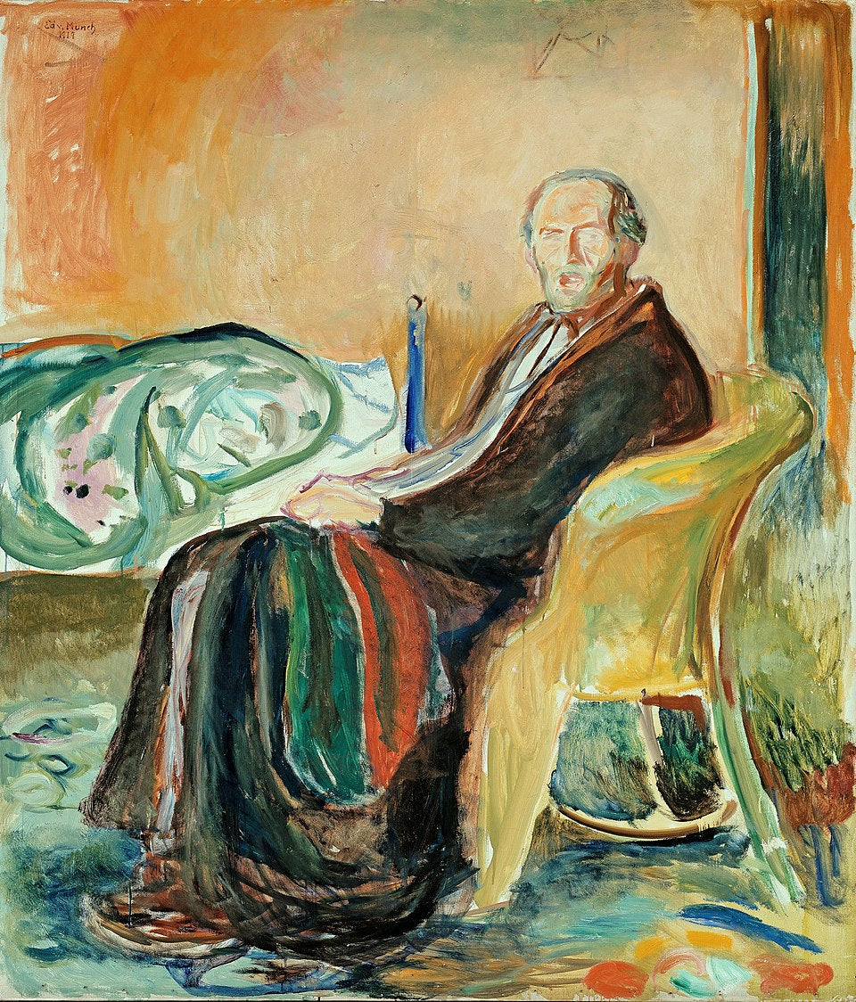 Edvard Munch Self-Portrait with the Spanish Flu - Canvas Print