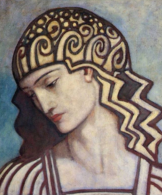 John Duncan Head of a Goddess - Canvas Print