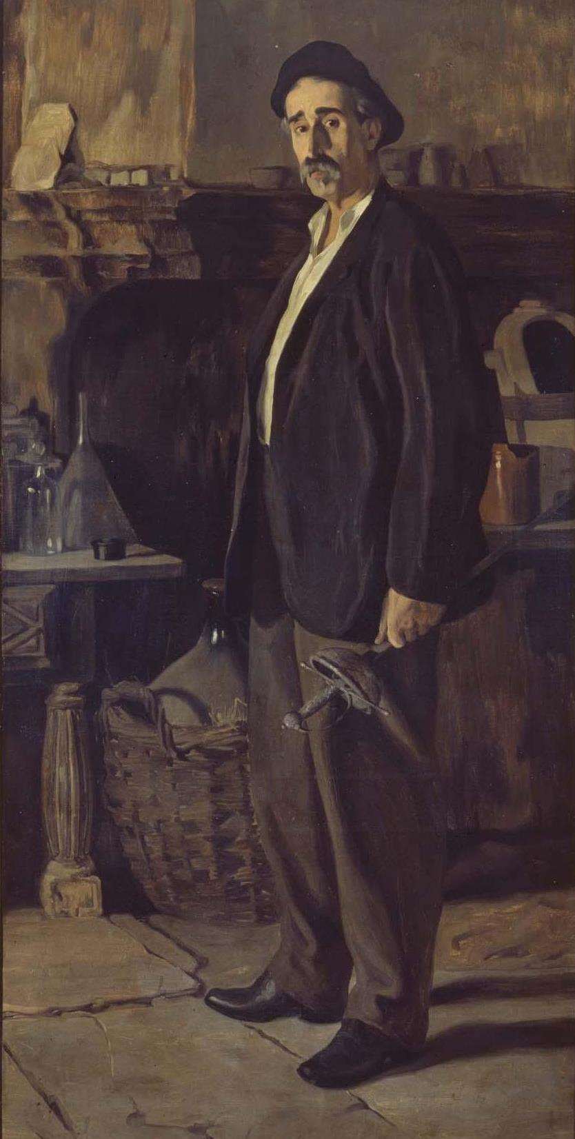 Ignacio Zuloaga Don Placido Zuloaga en su Taller - Canvas Print