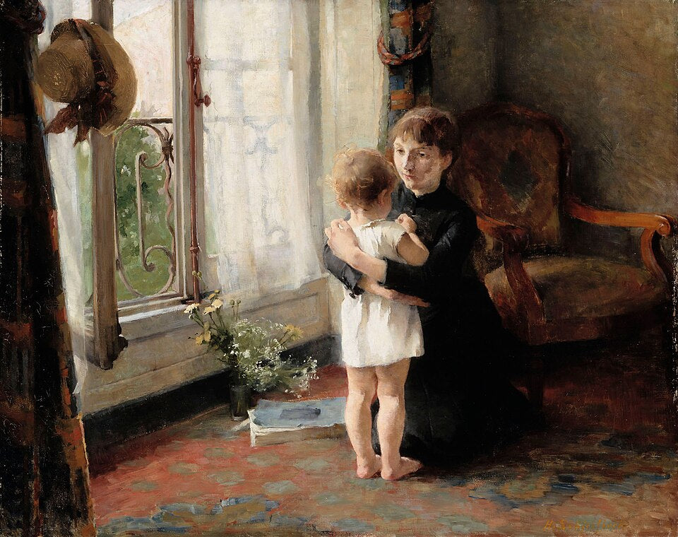 Helene Schjerfbeck Mother and Child - Canvas Print