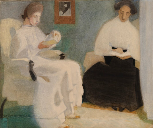 Helene Schjerfbeck Girls Reading - Canvas Print