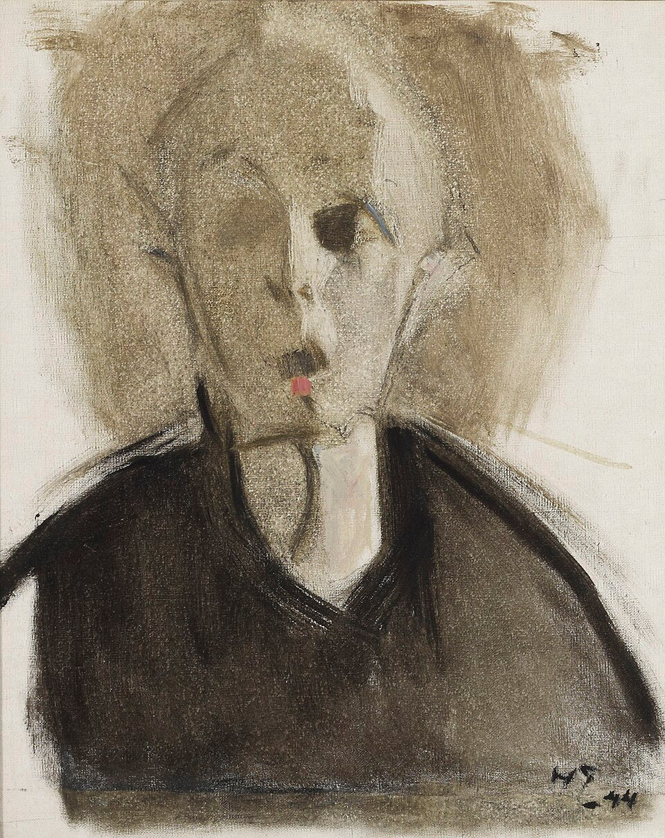 Helene Schjerfbeck Self-Portrait With Red Spot - Canvas Print