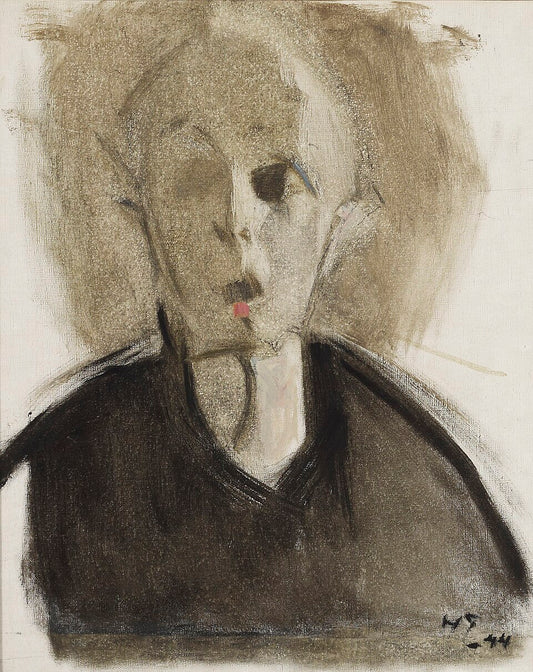 Helene Schjerfbeck Self-Portrait With Red Spot - Canvas Print
