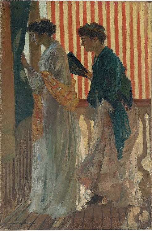 Rupert Bunny Who comes? - Canvas Print