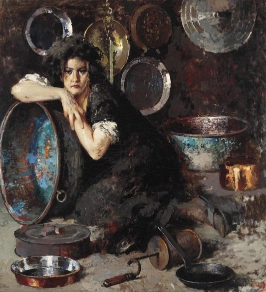Vincenzo Irolli Kitchen Woman - Canvas Print