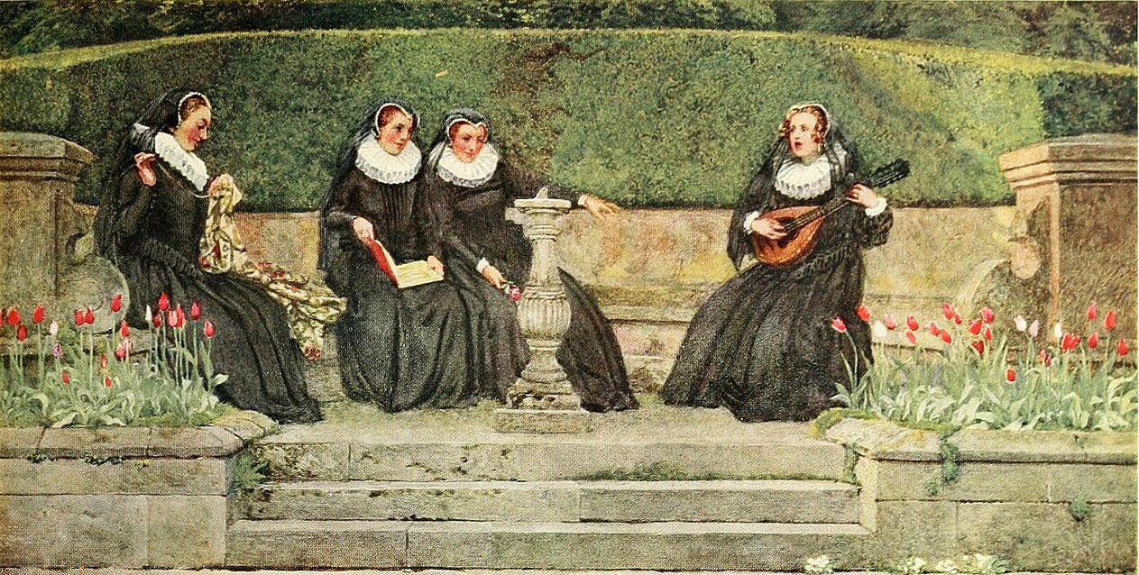 Eleanor Fortescue-Brickdale Yestreen Queen Mary had four Maries, This night she'll hae but three - Canvas Print