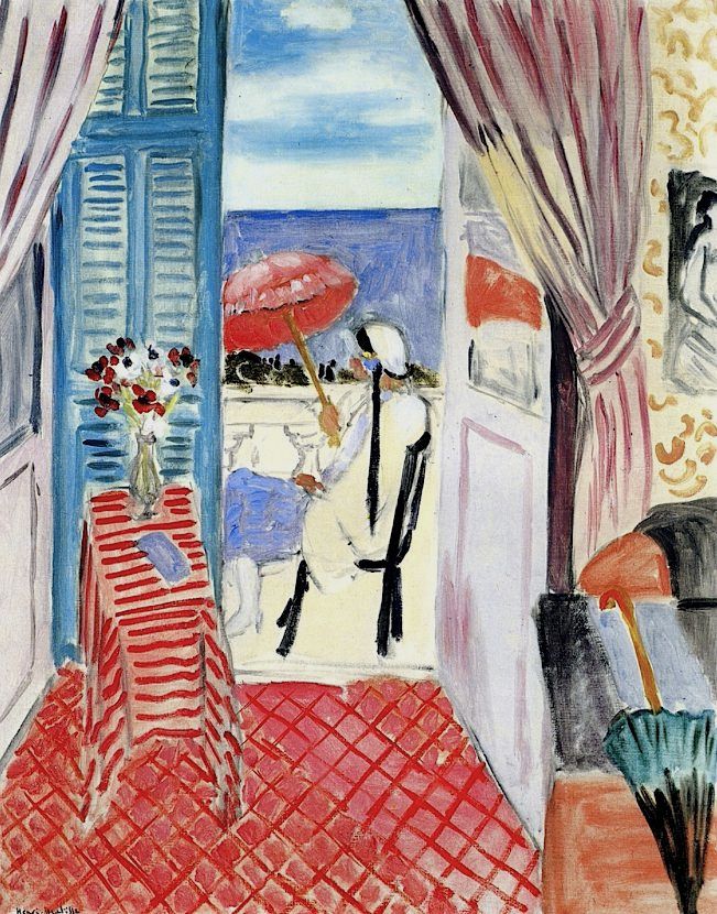 Henri Matisse Woman with a Red Umbrella Seated in Profile - Canvas Print