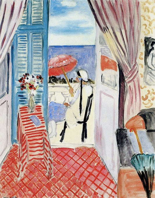 Henri Matisse Woman with a Red Umbrella Seated in Profile - Canvas Print
