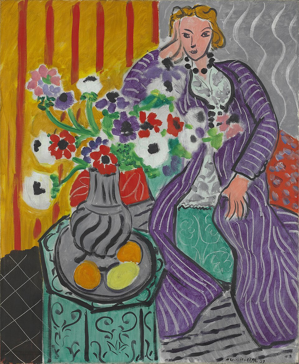 Henri Matisse Purple Robe and Anemones - Canvas Print