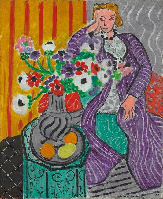 Henri Matisse Purple Robe and Anemones - Canvas Print
