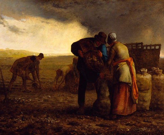 Jean-Francois Millet The Potato Harvest - Canvas Print