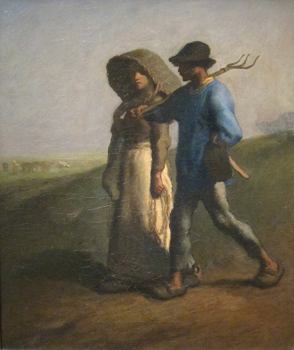 Jean-Francois Millet Going to Work - Canvas Print