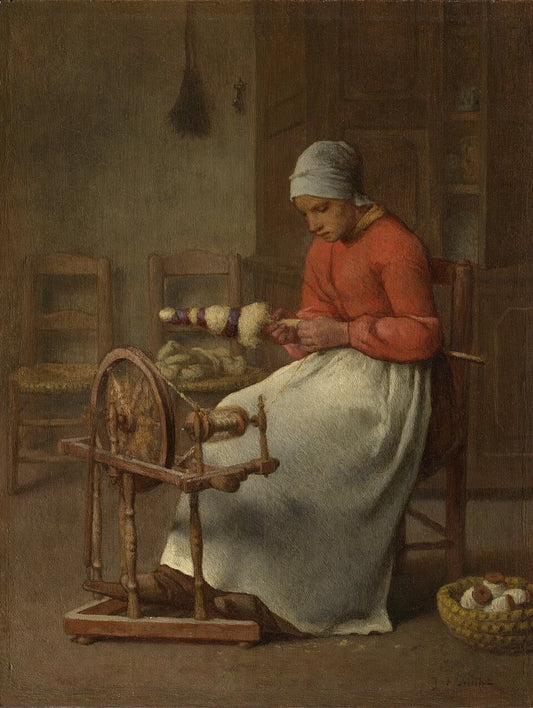 Jean-Francois Millet Woman Spinning - The Spinning Wheel - Canvas Print