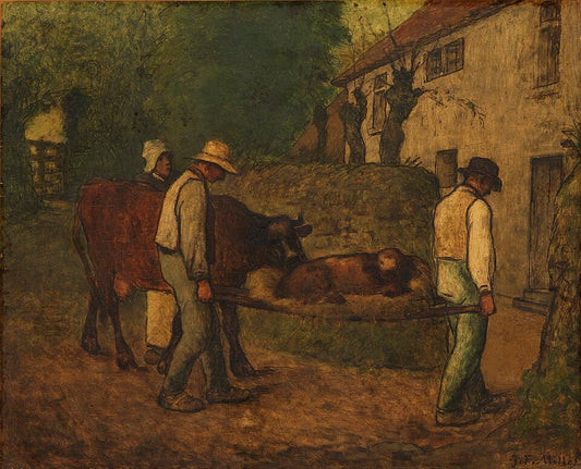 Jean-Francois Millet Bringing Home the Calf Born in the Fields - Canvas Print