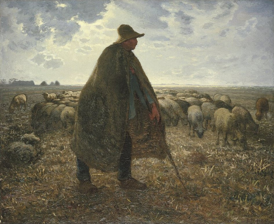 Jean-Francois Millet Shepherd Tending His Flock - Canvas Print