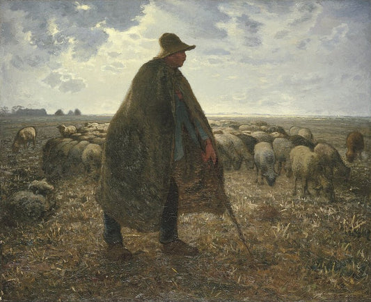 Jean-Francois Millet Shepherd Tending His Flock - Canvas Print