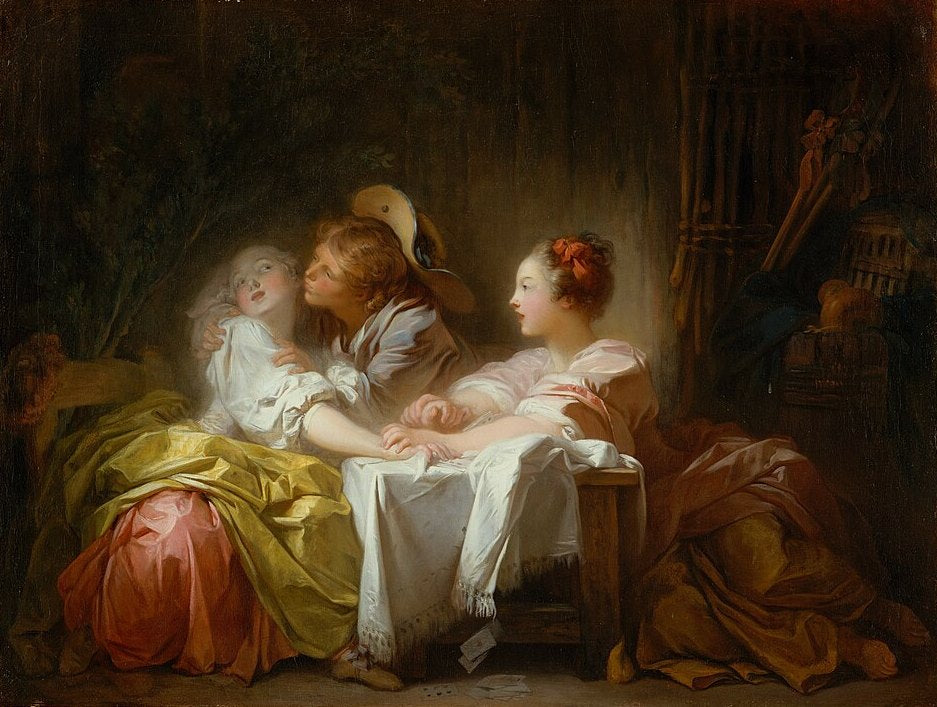 Jean-Honore Fragonard The Stolen Kiss - Canvas Print