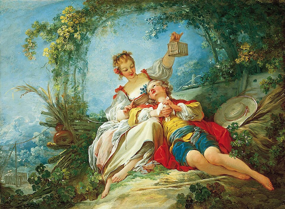 Jean-Honore Fragonard Happy Lovers - Canvas Print