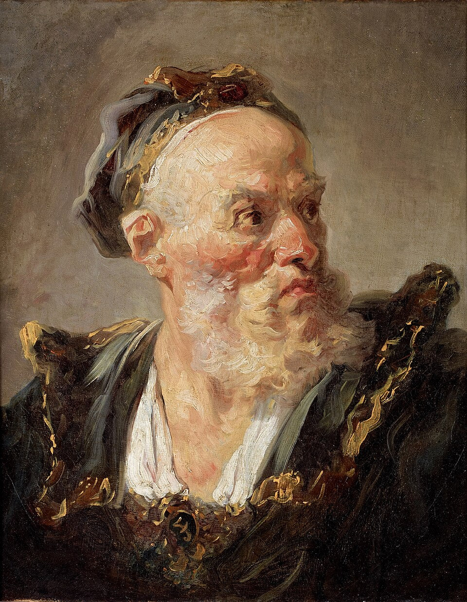 Jean-Honore Fragonard Head of an Old Man - Canvas Print