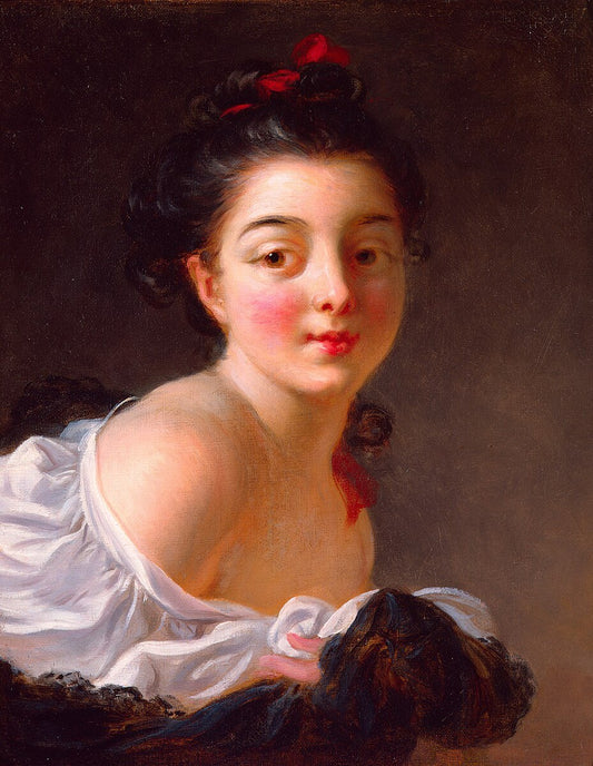 Jean-Honore Fragonard Young Woman with Brown Hair - Canvas Print