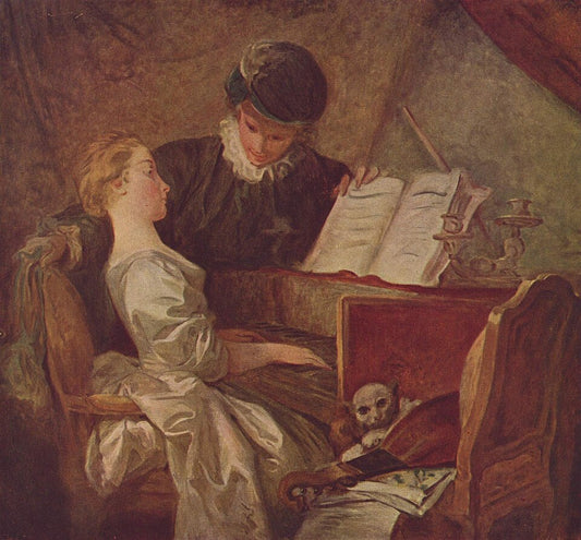 Jean-Honore Fragonard The Music Lesson - Canvas Print