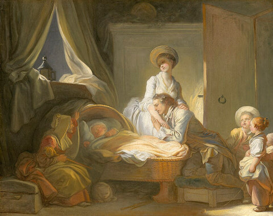 Jean-Honore Fragonard The Visit to the Nursery - Canvas Print