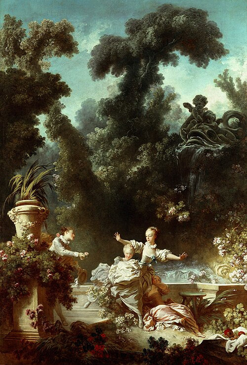 Jean-Honore Fragonard The Pursuit - Canvas Print