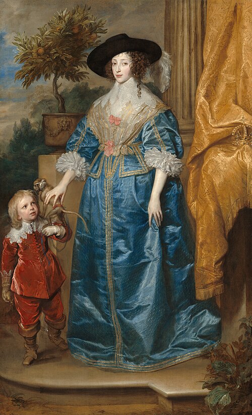 Anthony van Dyck Henrietta Maria and the Dwarf, Sir Jeffrey Hudson - Canvas Print