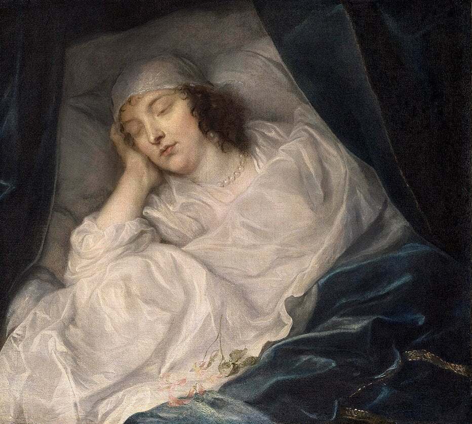 Anthony van Dyck Venetia Stanley on her Death Bed - Canvas Print