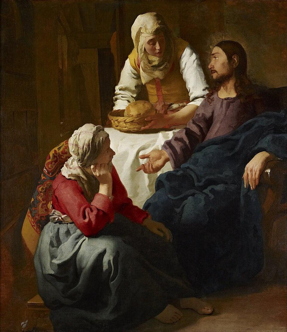 Johannes Vermeer Christ in the House of Martha and Mary - Canvas Print