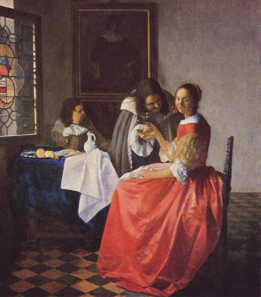 Johannes Vermeer The Girl with the Wineglass - Canvas Print