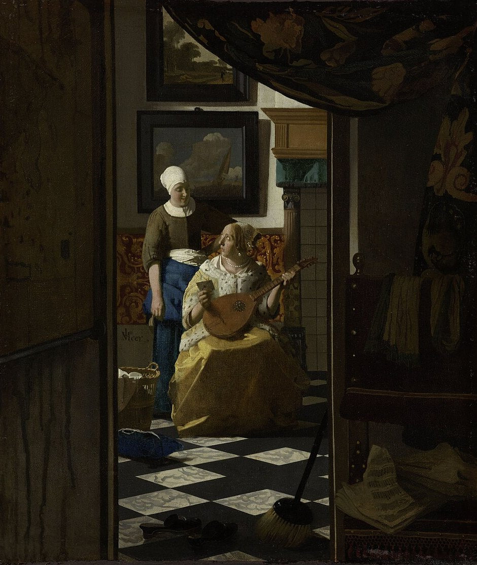 Johannes Vermeer The Love Letter - Canvas Print