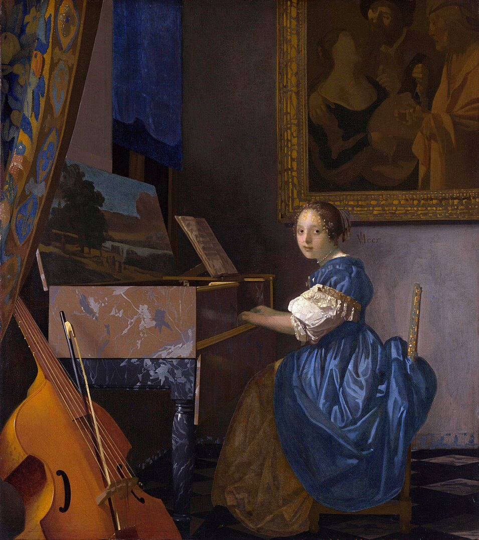 Johannes Vermeer Lady Seated at a Virginal, also known as Young Woman Seated at a Virginal[8] - Canvas Print