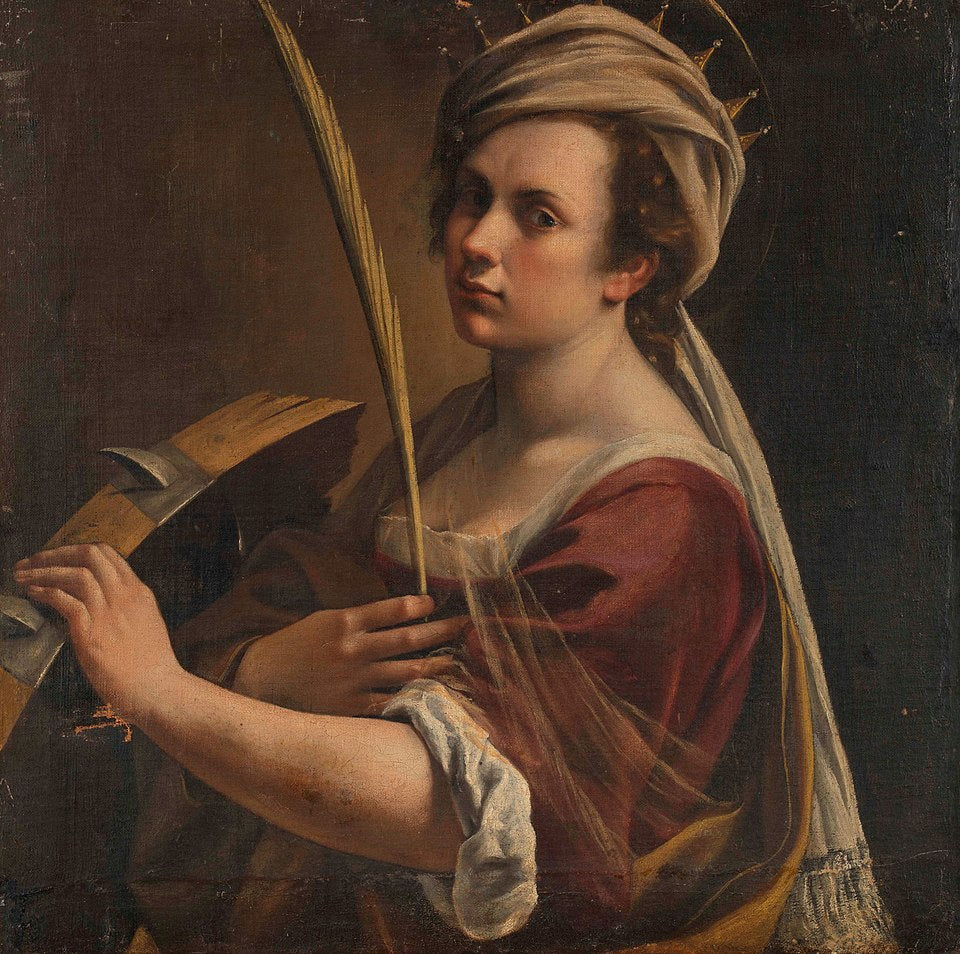 Artemisia Gentileschi Self-Portrait as Saint Catherine of Alexandria - Canvas Print