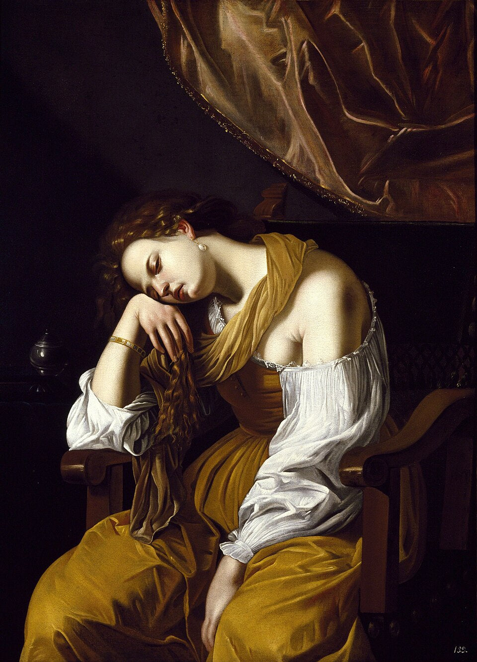 Artemisia Gentileschi Mary Magdalene as Melancholy - Canvas Print