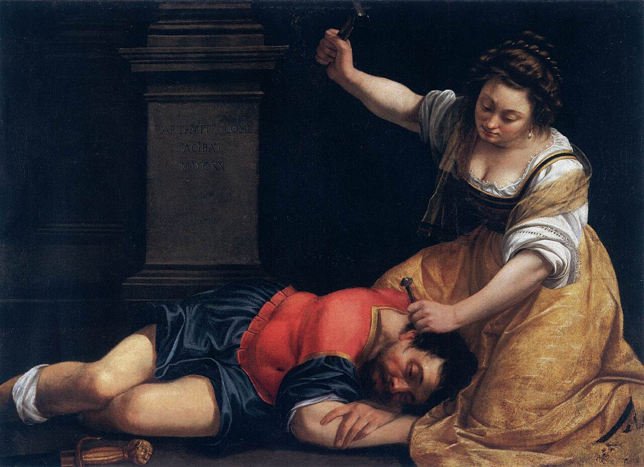 Artemisia Gentileschi Jael and Sisera - Canvas Print