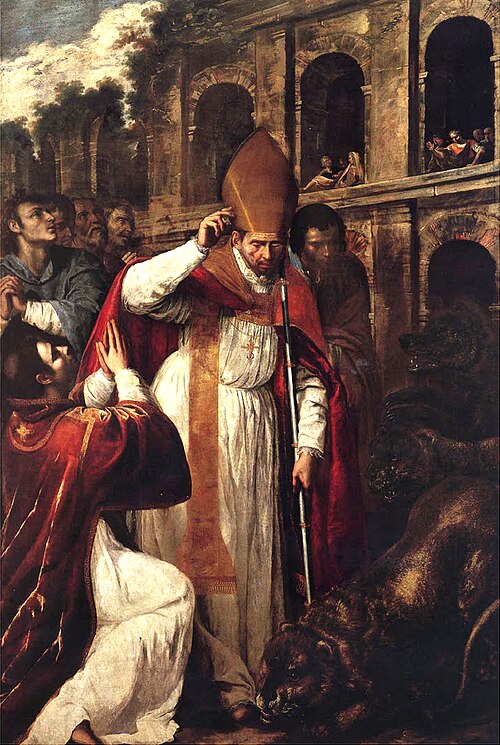 Artemisia Gentileschi The Martyrdom of St Januarius in the Amphitheatre at Pozzuoli - Canvas Print