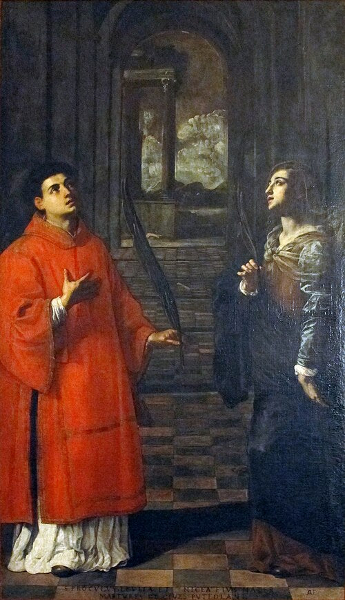 Artemisia Gentileschi Saint Proculus of Pozzuoli and his mother Santa Nicaea - Canvas Print