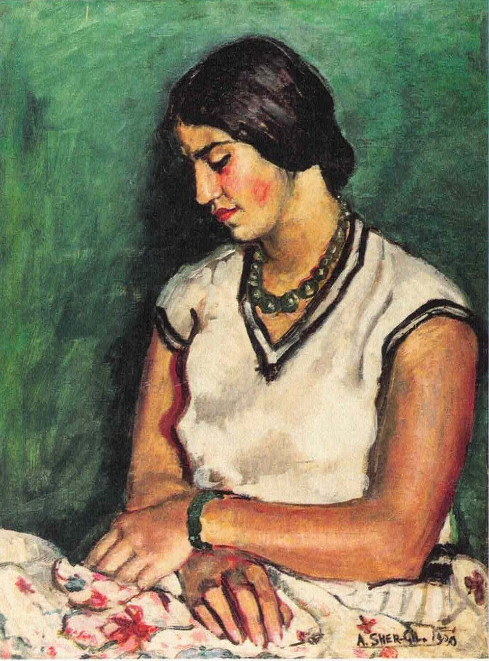 Amrita Sher-Gil Portrait of My Sister - Canvas Print