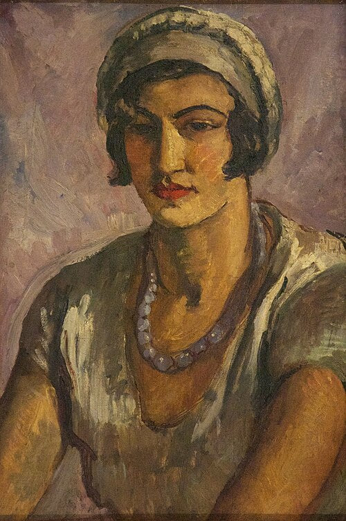 Amrita Sher-Gil Girl in Mauve - Canvas Print