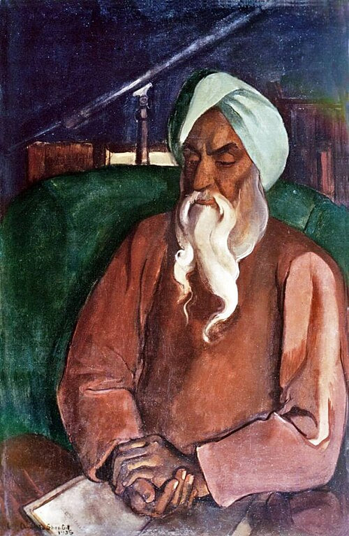 Amrita Sher-Gil Portrait of Father - Canvas Print
